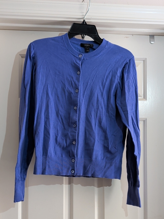 J. Crew Sweaters - J. Crew Purple Crewneck Button-Up Cardigan